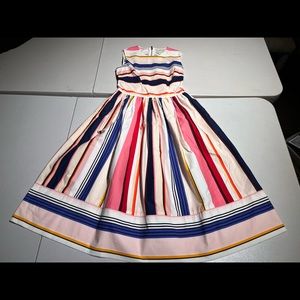 Kate Spade Vibrant Striped Sleeveless Dress Cotton Blend Size 00
